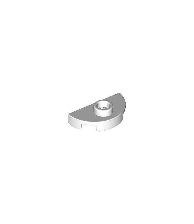 LEGO - Plaat, rond halve 1 x 2 met 1 nop (jumper) - White | N