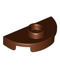 LEGO - Plaat, rond halve 1 x 2 met 1 nop (jumper) - Reddish Brown | N - Thumbnail