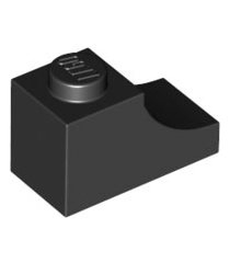 LEGO - Boog 1 x 2 omgekeerd - Black | N - Thumbnail