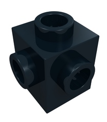 LEGO - Steen, gemodificeerd 1 x 1 met noppen aan 4 zijden - Black | N - Thumbnail