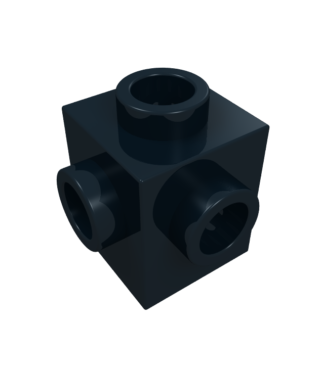 LEGO - Steen, gemodificeerd 1 x 1 met noppen aan 4 zijden - Black | N