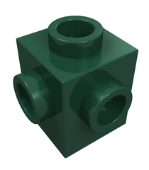 LEGO - Steen, gemodificeerd 1 x 1 met noppen aan 4 zijden - Dark Green | N - Thumbnail