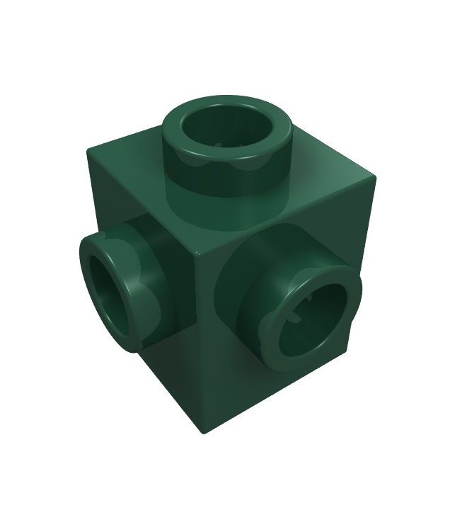 LEGO - Steen, gemodificeerd 1 x 1 met noppen aan 4 zijden - Dark Green | N