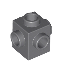 LEGO - Steen, gemodificeerd 1 x 1 met noppen aan 4 zijden - Dark Bluish Gray | N - Thumbnail