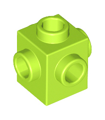 LEGO - Steen, gemodificeerd 1 x 1 met noppen aan 4 zijden - Lime | N - Thumbnail