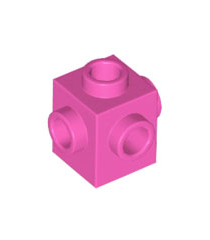 LEGO - Steen, gemodificeerd 1 x 1 met noppen aan 4 zijden - Dark Pink | N - Thumbnail