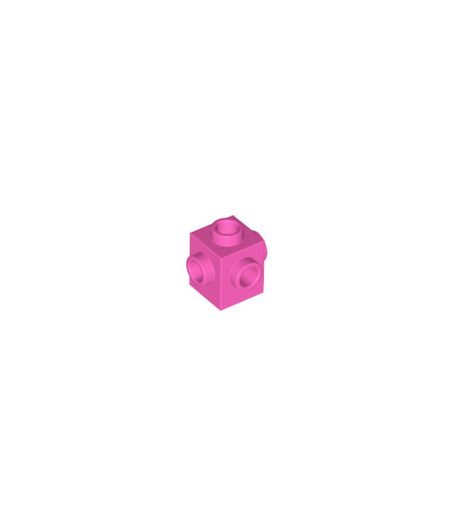 LEGO - Steen, gemodificeerd 1 x 1 met noppen aan 4 zijden - Dark Pink | N