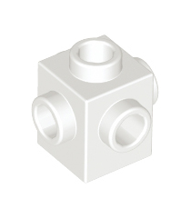 LEGO - Steen, gemodificeerd 1 x 1 met noppen aan 4 zijden - White | N - Thumbnail