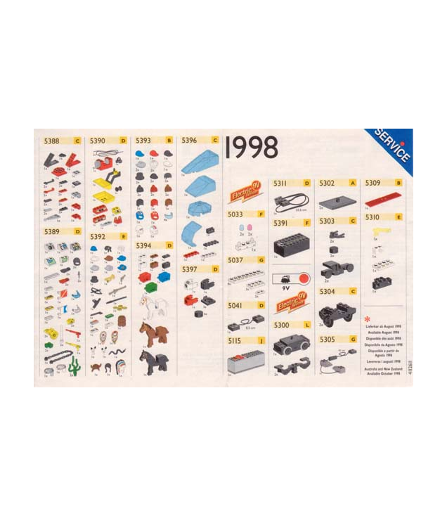 LEGO - 1998 Middel Service Packs Europees (4112611) (Vintage jaren ’90 catalogus) - | N