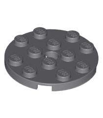 LEGO - Plaat, rond 4 x 4 met gat - Dark Bluish Gray | N - Thumbnail