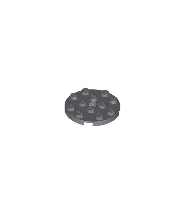 LEGO - Plaat, rond 4 x 4 met gat - Dark Bluish Gray | N