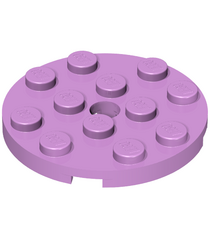 LEGO - Plaat, rond 4 x 4 met gat - Medium Lavender | N - Thumbnail