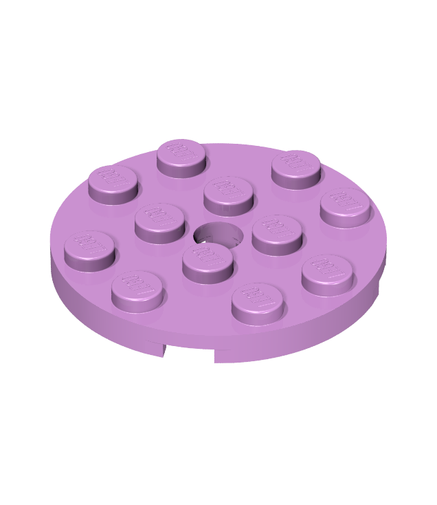 LEGO - Plaat, rond 4 x 4 met gat - Medium Lavender | N