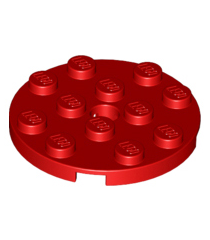 LEGO - Plaat, rond 4 x 4 met gat - Red | N - Thumbnail