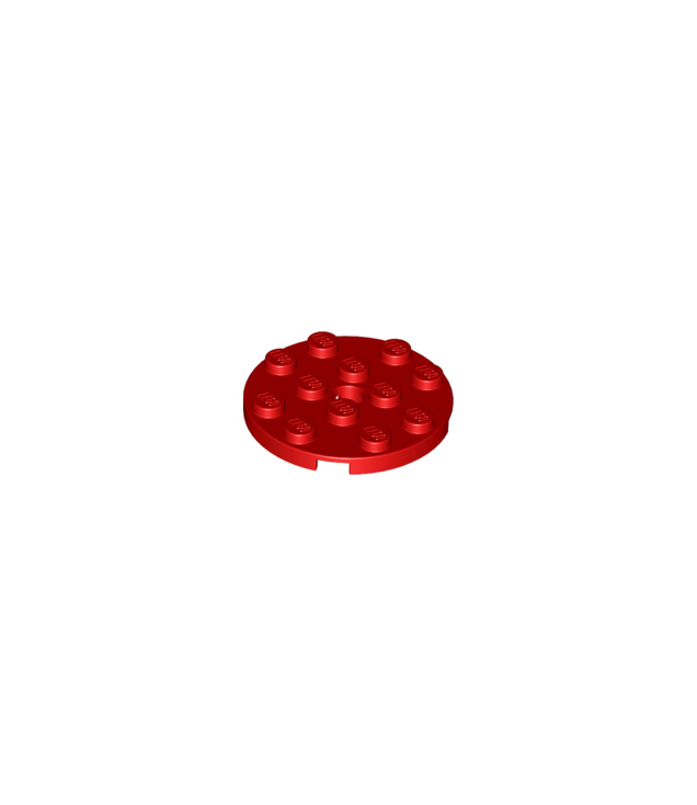 LEGO - Plaat, rond 4 x 4 met gat - Red | N