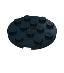 LEGO - Plaat, rond 4 x 4 met gat - Black | N - Thumbnail