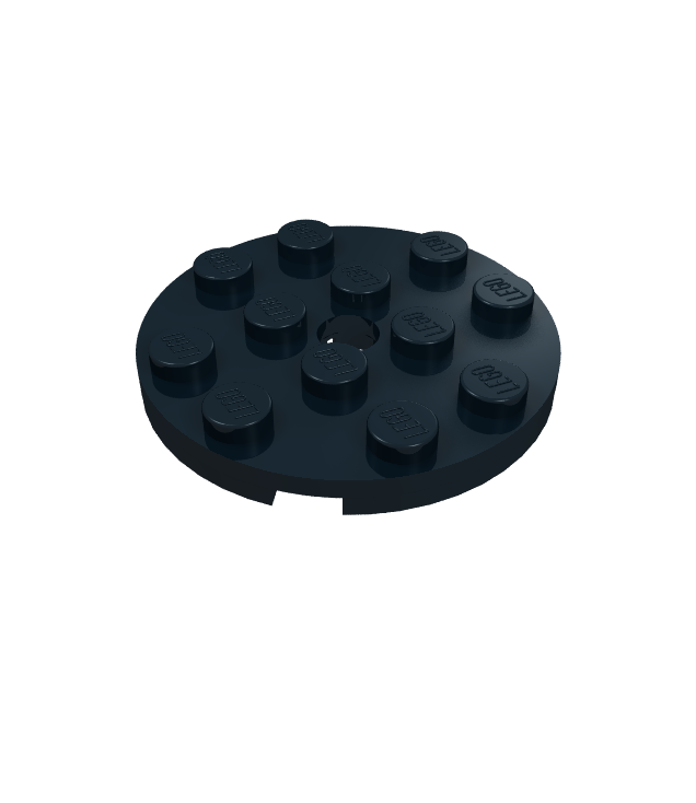 LEGO - Plaat, rond 4 x 4 met gat - Black | N