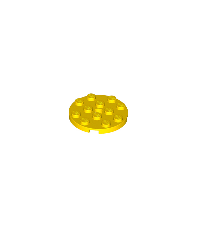 LEGO - Plaat, rond 4 x 4 met gat - Yellow | N