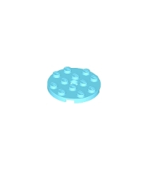 LEGO - Plaat, rond 4 x 4 met gat - Medium Azure | N - Thumbnail