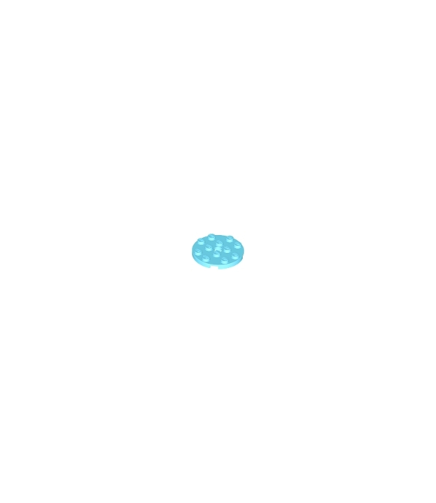 LEGO - Plaat, rond 4 x 4 met gat - Medium Azure | N