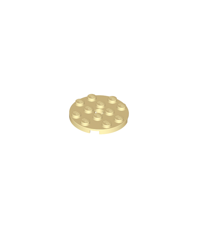 LEGO - Plaat, rond 4 x 4 met gat - Tan | N
