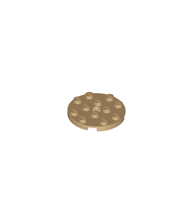 LEGO - Plaat, rond 4 x 4 met gat - Dark Tan | N