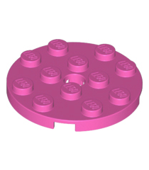 LEGO - Plaat, rond 4 x 4 met gat - Dark Pink | N - Thumbnail