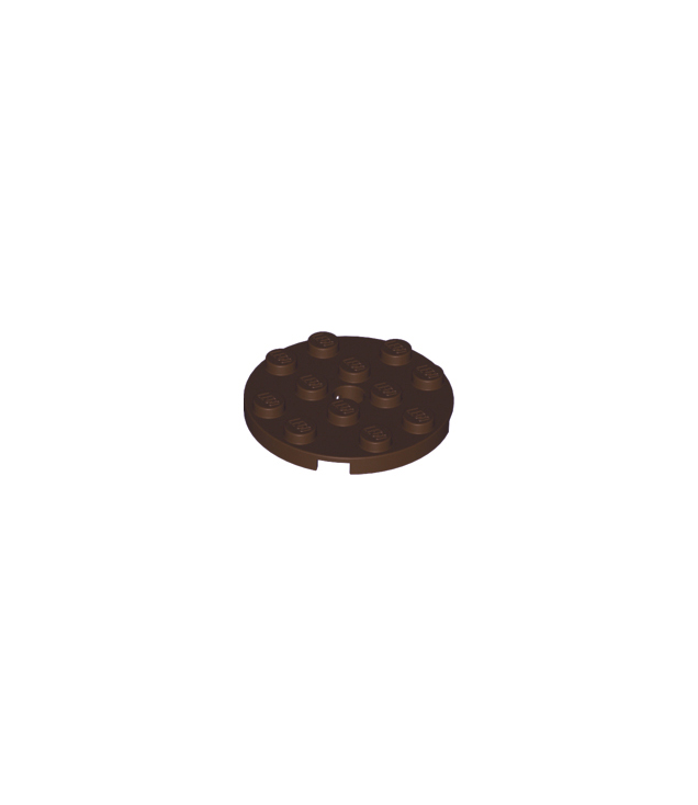 LEGO - Plaat, rond 4 x 4 met gat - Dark Brown | N