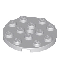 LEGO - Plaat, rond 4 x 4 met gat - Light Bluish Gray | N - Thumbnail
