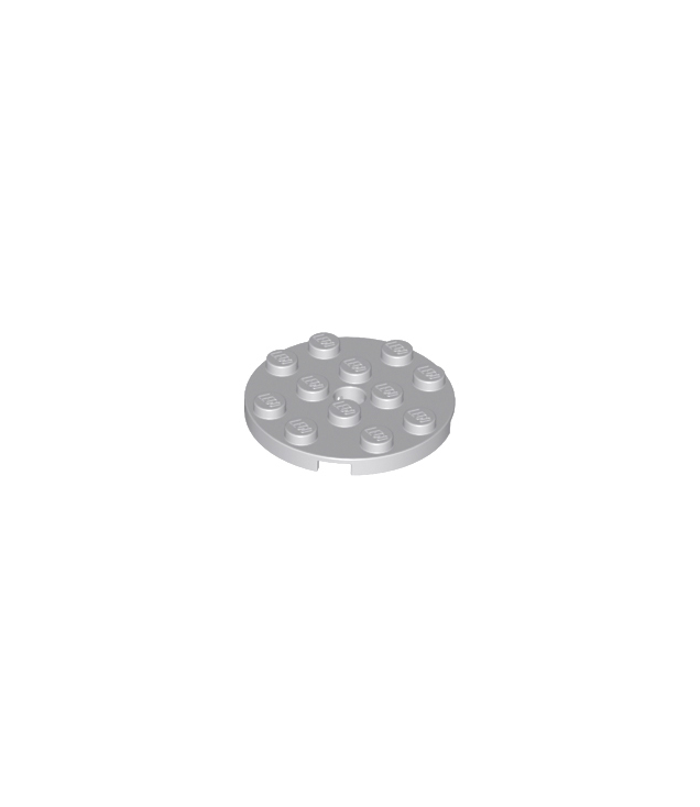 LEGO - Plaat, rond 4 x 4 met gat - Light Bluish Gray | N