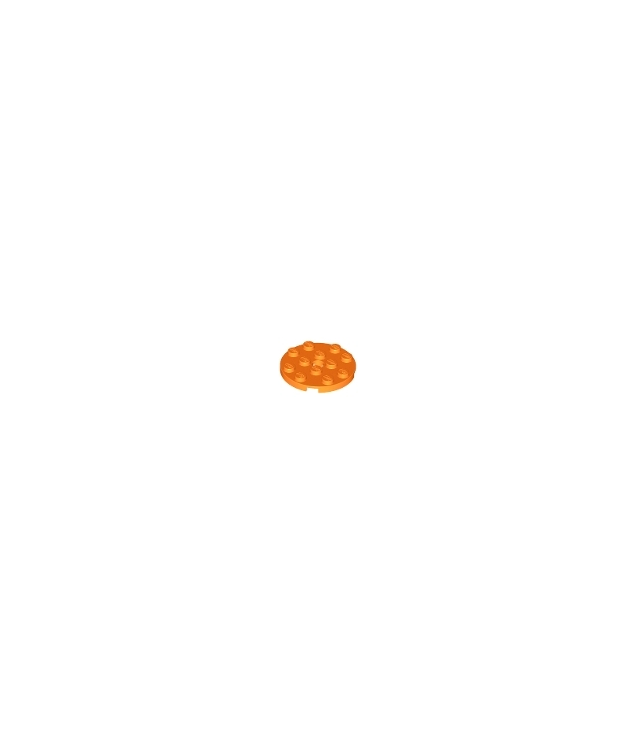 LEGO - Plaat, rond 4 x 4 met gat - Orange | N