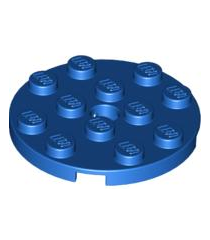 LEGO - Plaat, rond 4 x 4 met gat - Blue | N - Thumbnail