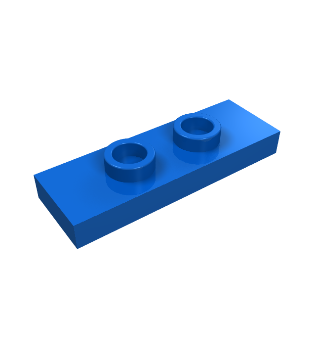 LEGO - Plaat, gemodificeerd 1 x 3 met 2 noppen (dubbele jumper) - Blue | N