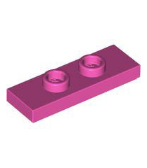 LEGO - Plaat, gemodificeerd 1 x 3 met 2 noppen (dubbele jumper) - Dark Pink | N - Thumbnail