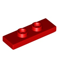 LEGO - Plaat, gemodificeerd 1 x 3 met 2 noppen (dubbele jumper) - Red | N - Thumbnail