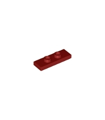 LEGO - Plaat, gemodificeerd 1 x 3 met 2 noppen (dubbele jumper) - Dark Red | N - Thumbnail