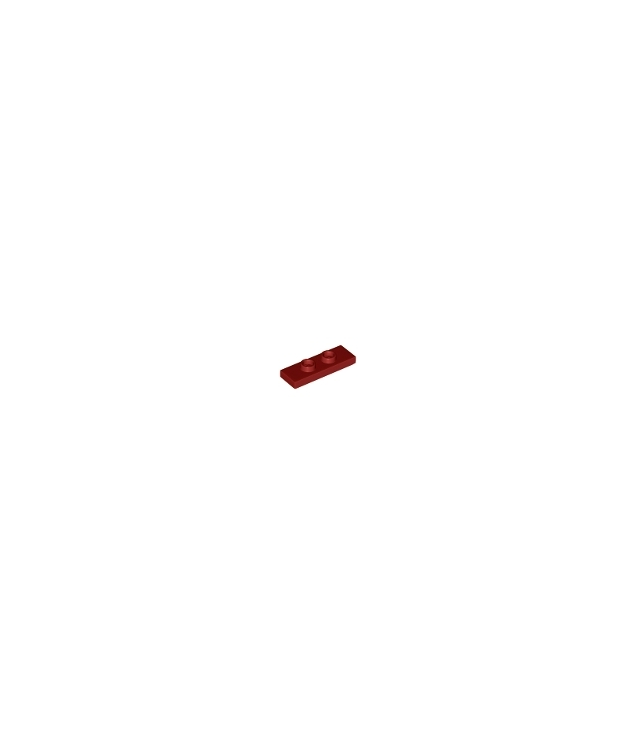 LEGO - Plaat, gemodificeerd 1 x 3 met 2 noppen (dubbele jumper) - Dark Red | N
