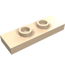 LEGO - Plaat, gemodificeerd 1 x 3 met 2 noppen (dubbele jumper) - Light Nougat | N - Thumbnail