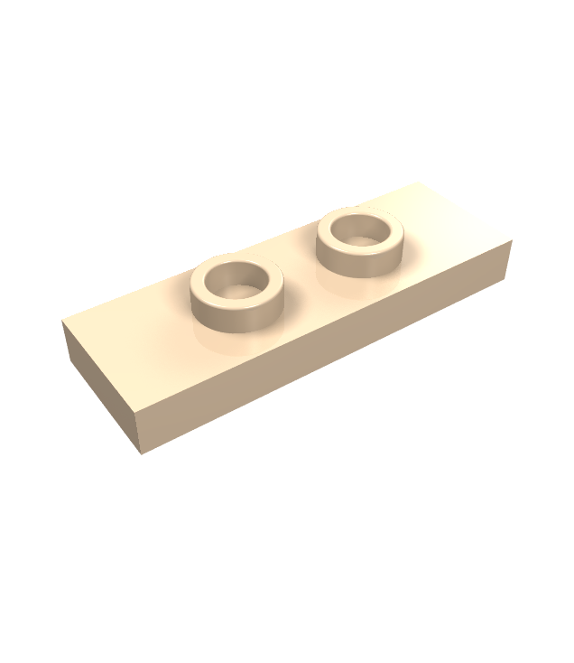 LEGO - Plaat, gemodificeerd 1 x 3 met 2 noppen (dubbele jumper) - Light Nougat | N