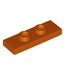 LEGO - Plaat, gemodificeerd 1 x 3 met 2 noppen (dubbele jumper) - Dark Orange | N - Thumbnail
