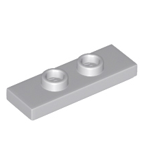 LEGO - Plaat, gemodificeerd 1 x 3 met 2 noppen (dubbele jumper) - Light Bluish Gray | N - Thumbnail