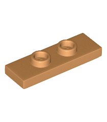 LEGO - Plaat, gemodificeerd 1 x 3 met 2 noppen (dubbele jumper) - Medium Nougat | N - Thumbnail