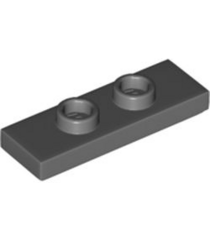 LEGO - Plaat, gemodificeerd 1 x 3 met 2 noppen (dubbele jumper) - Dark Bluish Gray | N - Thumbnail