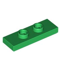 LEGO - Plaat, gemodificeerd 1 x 3 met 2 noppen (dubbele jumper) - Green | N - Thumbnail