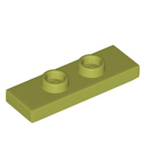 LEGO - Plaat, gemodificeerd 1 x 3 met 2 noppen (dubbele jumper) - Olive Green | N - Thumbnail