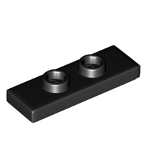 LEGO - Plaat, gemodificeerd 1 x 3 met 2 noppen (dubbele jumper) - Black | N - Thumbnail
