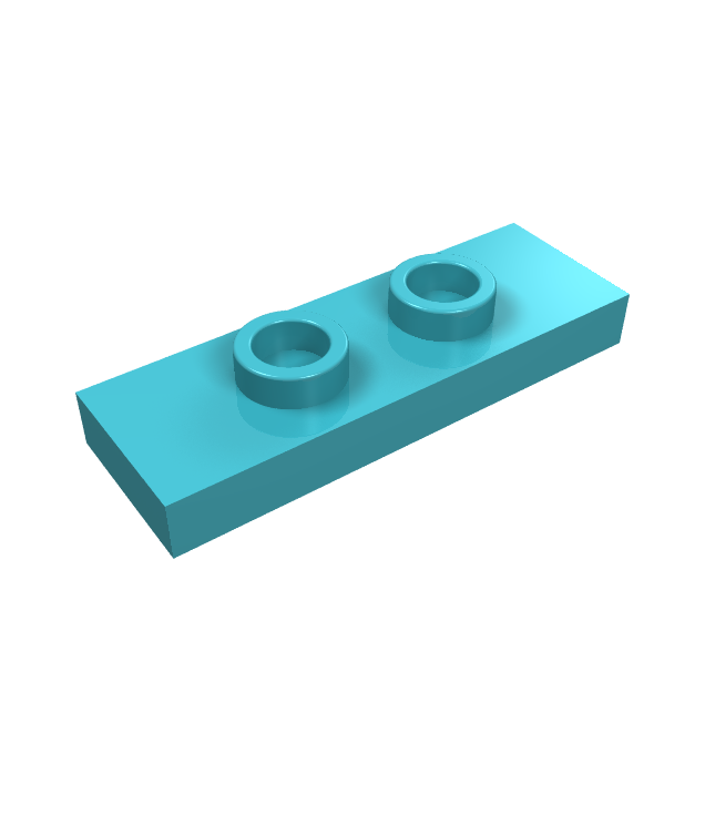 LEGO - Plaat, gemodificeerd 1 x 3 met 2 noppen (dubbele jumper) - Medium Azure | N