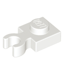 LEGO - Plaat, gemodificeerd 1 x 1 met open O-clip dik (verticale greep) - White | N - Thumbnail