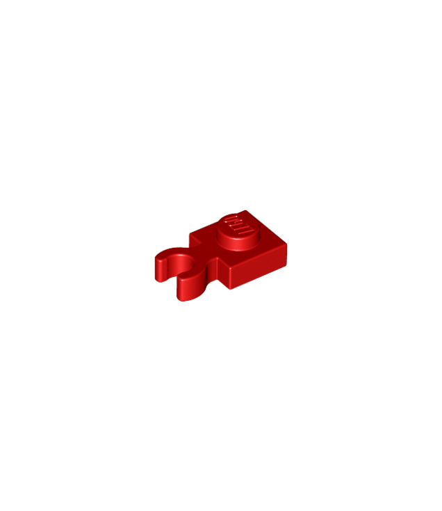 LEGO - Plaat, gemodificeerd 1 x 1 met open O-clip dik (verticale greep) - Red | N
