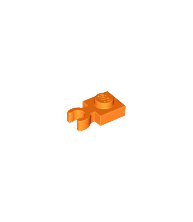 LEGO - Plaat, gemodificeerd 1 x 1 met open O-clip dik (verticale greep) - Orange | N
